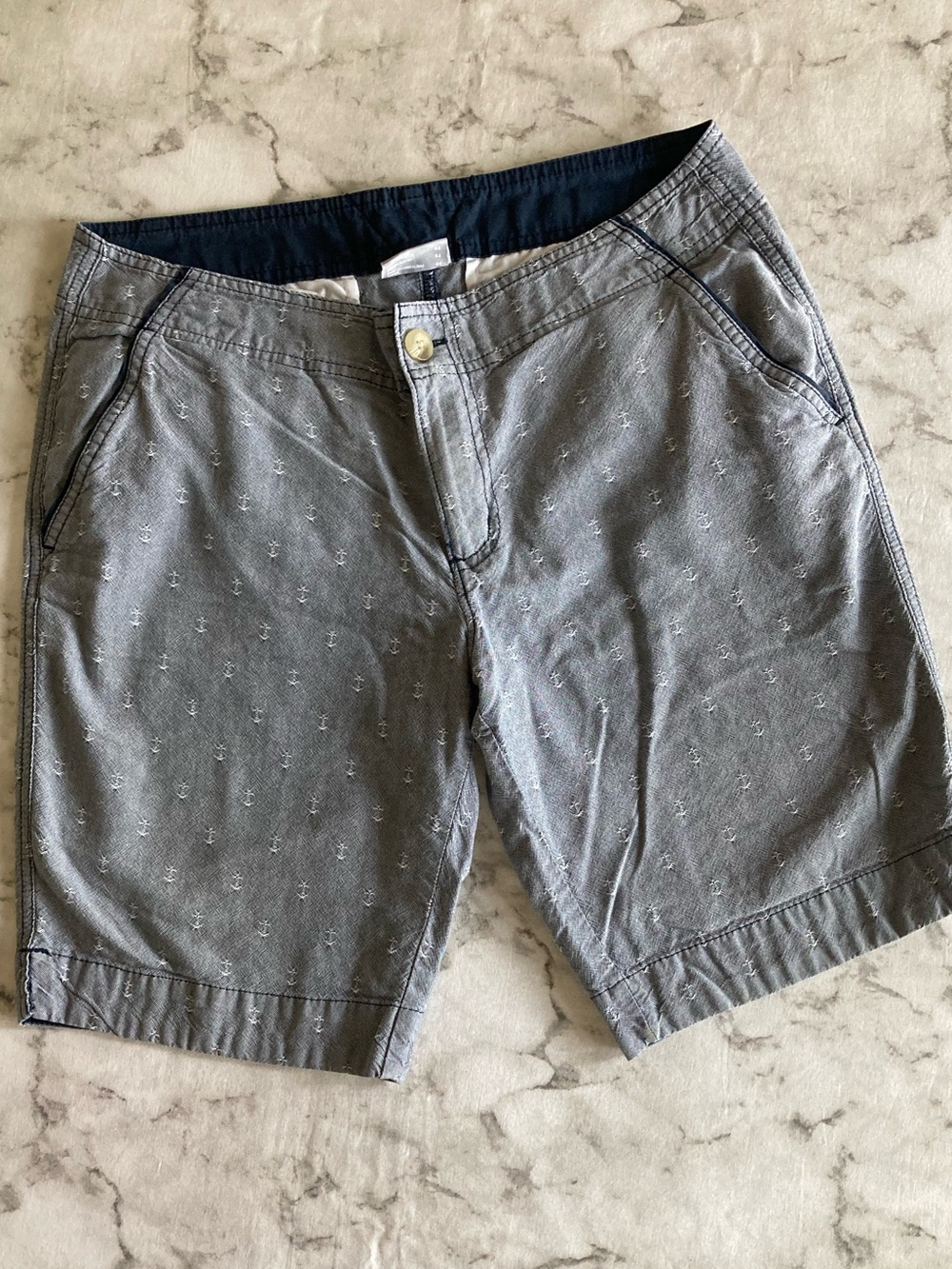 Men's Anchor Print light blue Casual Shorts